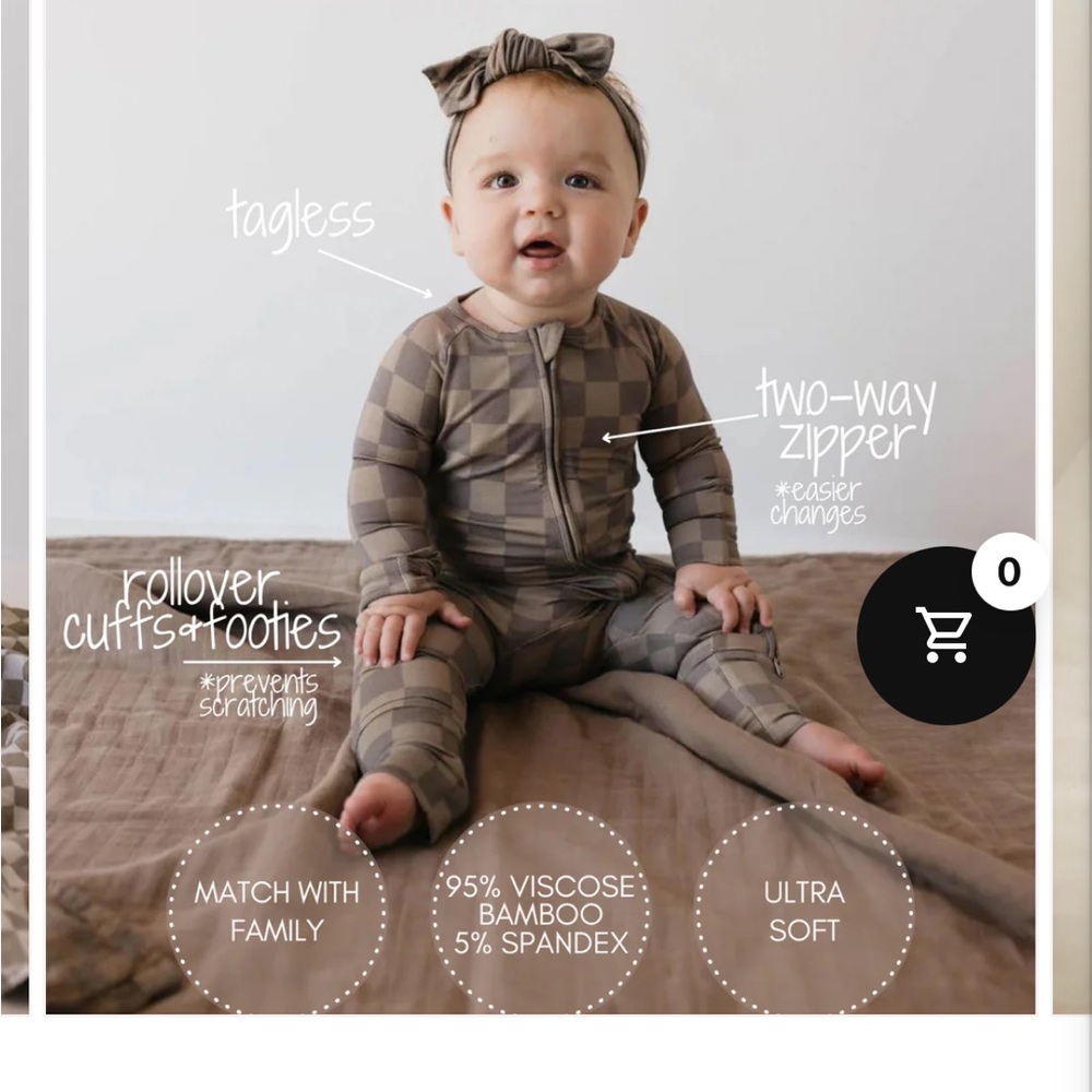 Forever French Baby Checkered Footie with 2 Way Zipper